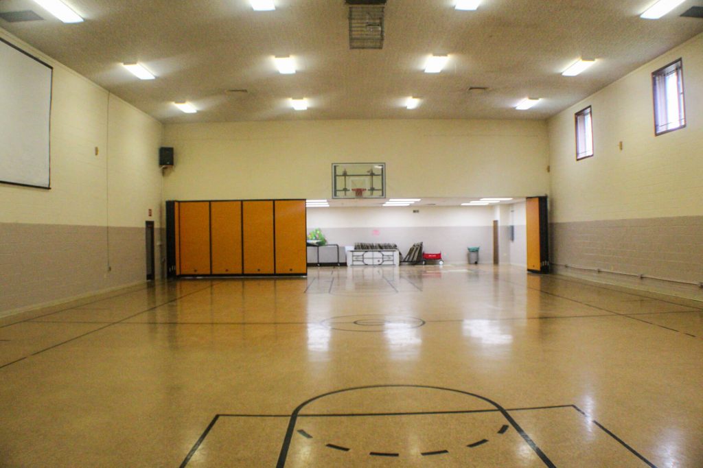 Basketball court in assembly hall
